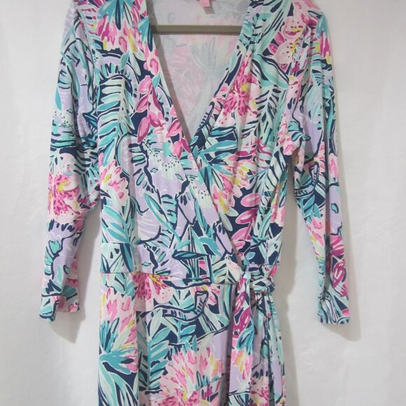 Lilly Pulitzer M Rozaline Wrap Dress Slathouse Soiree - Picture 3 of 8